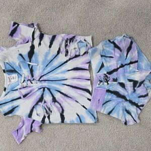 2pc short set tyedye